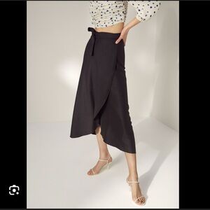 Wilfred Elita Black Asymmetrical Linen Wrap Skirt Women’s Size Medium